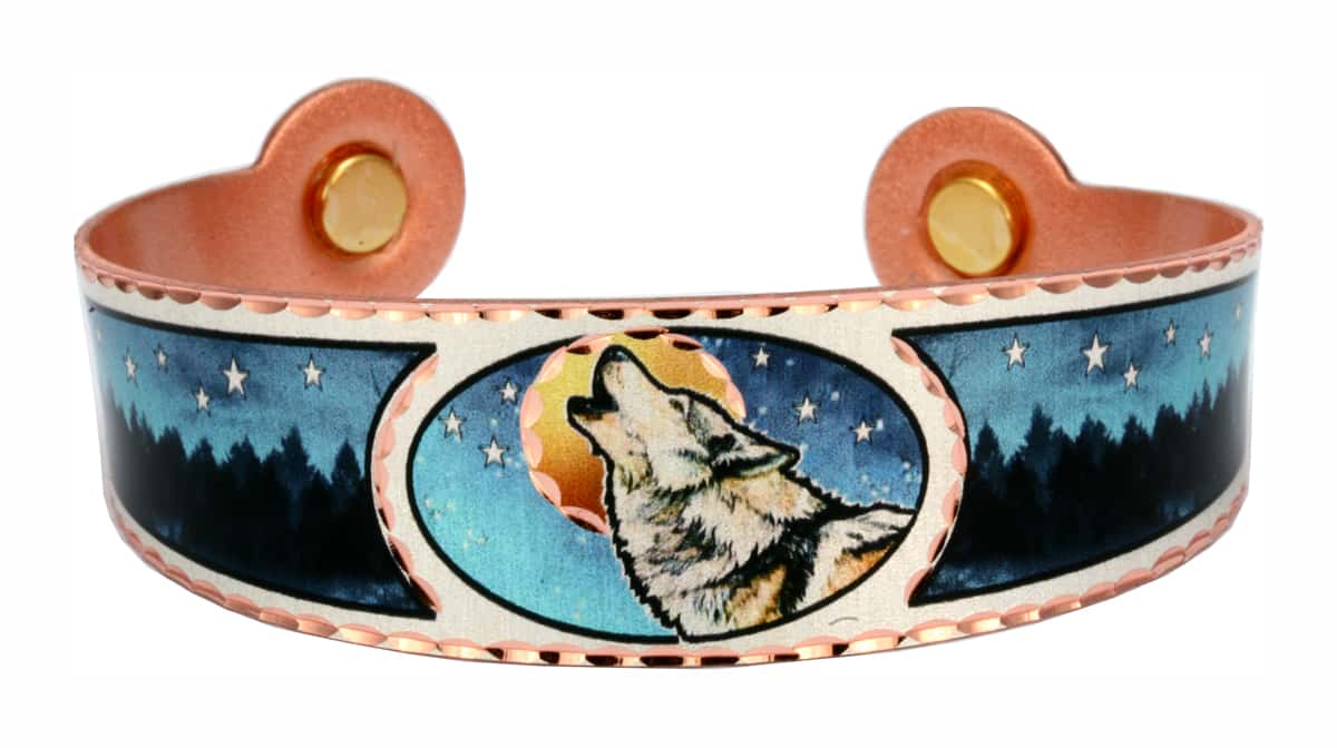 Howling wolf magnetic copper bracelets, pure copper cuff bracelets for arthritis pain therapy Howling wolf magnetic copper bracelets, pure copper cuff bracelets for arthritis pain therapy