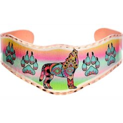 Handmade Colorful Howling Wolf and Wolf Paws Bracelets