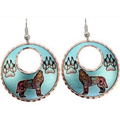 Buy howling wolf and wolf paws earrings to accentuate your western fashion style