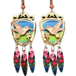 Buy magnificent hummingbird earrings cut out gold and copper earrings will take your breath away