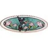 Handmade Native American style hummingbird and pink blossoms oval pure copper hair clip barrette