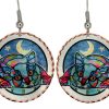 Jo Lynch Art Jewelry, Sleeping Cat Earrings