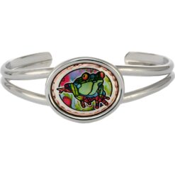 Charming whimsical art frog bracelet designed by Jo Lynch