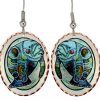Jo Lynch Whimsical Art Jewelry, Manatee Earrings