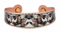 Wholesale solid copper magnetic bracelet handmade in colorful SW Native Pueblo art