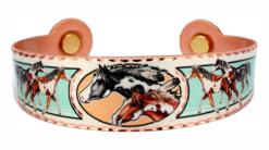 Magnetic copper bracelet handmade in colorful war horses design, not only beneficial for your health but also a joy to wear