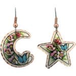 Moon and Star Butterfly Earrings