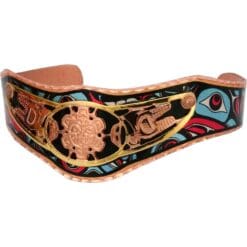 Purchase breathtaking cut out NW Native sun totem bracelets in gold and copper