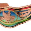 Nothing will flatter your lovely look more than this Native Haida eagle bracelet accentuated with colorful copper cuff