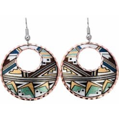 Native Southwest American earrings accentuated with beautiful colors