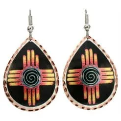 Zia Earrings symbolizes the Circle of Life: four winds, four seasons, four directions
