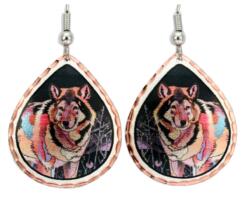 Night Wolf Art Earrings