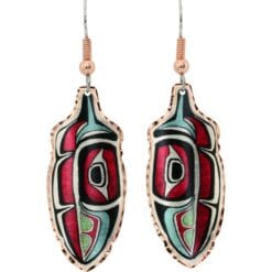 Buy Native Haida copper feather earrings