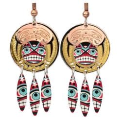Buy Native Haida totemic earrings with surgical steel hypoallergenic ear wires