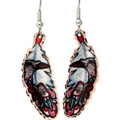 Buy mysteriously attractive and fascinating copper feather raven earrings