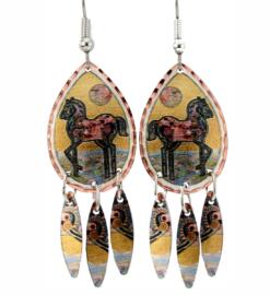 Red Stallion Overlook Horse Dangle Earrings