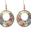 Round cut out hummingbird earrings handmade in beautiful design and colors