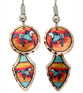 Wholesale SW Native Art Jewelry, Dangle Horse Earrings