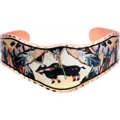 Feathers and Buffalo Bracelet Created from original Watercolor Artwork by Lynn Bean