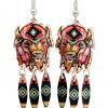 SW Native Buffalo Earrings with Feather Copper Dangles