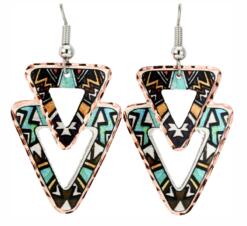 Triangle Cut Outs Native Abstract Art Jewelry Earrings