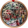 Santa's Sleigh Colorful Copper Christmas Tree Ornament