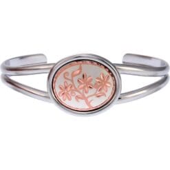 Silver background flower wire bracelets, wholesale handcrafted artisan bracelets