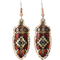 Buy Feather-shaped copper Southwest Native American earrings will make you feel