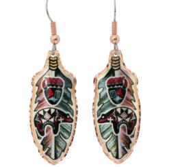 Make a bold style statement by wearing these Southwest Native fetish bear feather earrings