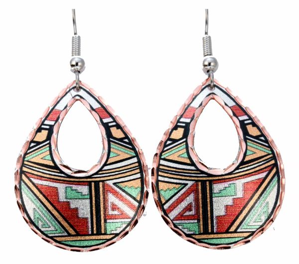 Southwest Native earrings with colorful highlights