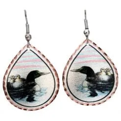 Loon Earrings Created in Watercolor Artwork by Lynn Bean