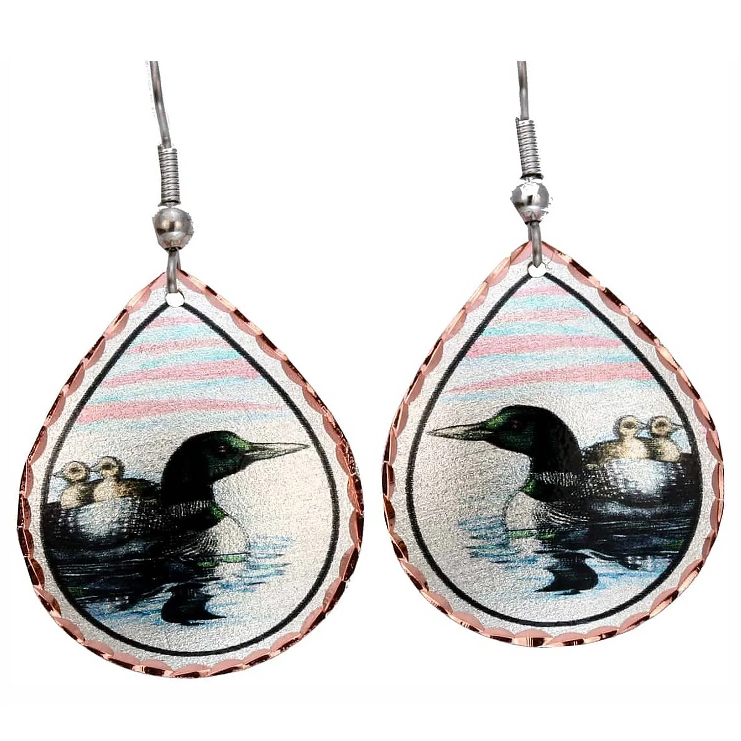 Loon Earrings Created in Watercolor Artwork by Lynn Bean