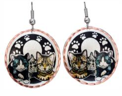 Three Cats Earrings For Women Who Love Cats