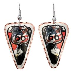 Route 66 Earrings With American Eagle Artwork