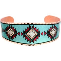 Native jewelry bracelet handmade from copper in turquoise color No polishing required
