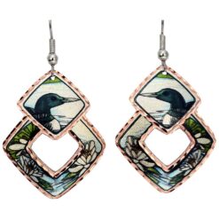 Wildlife Art Jewelry by Lynn Bean, Loon Earrings