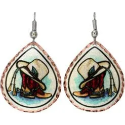 Western Cowboy Boot and Hat Earrings