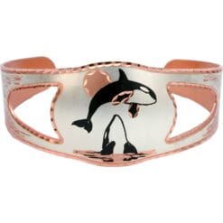 Purchase breathtakingly impressive handmade copper killer whale bracelet now!