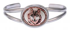 Wear artisan wire bracelets for a fashionable and feminine look handmade from copper in timber wolf design