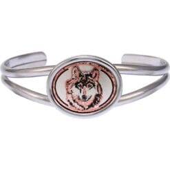 Buy Stylish Wire Bracelets Decorated with Handmade Timber Wolf Copper Artwork