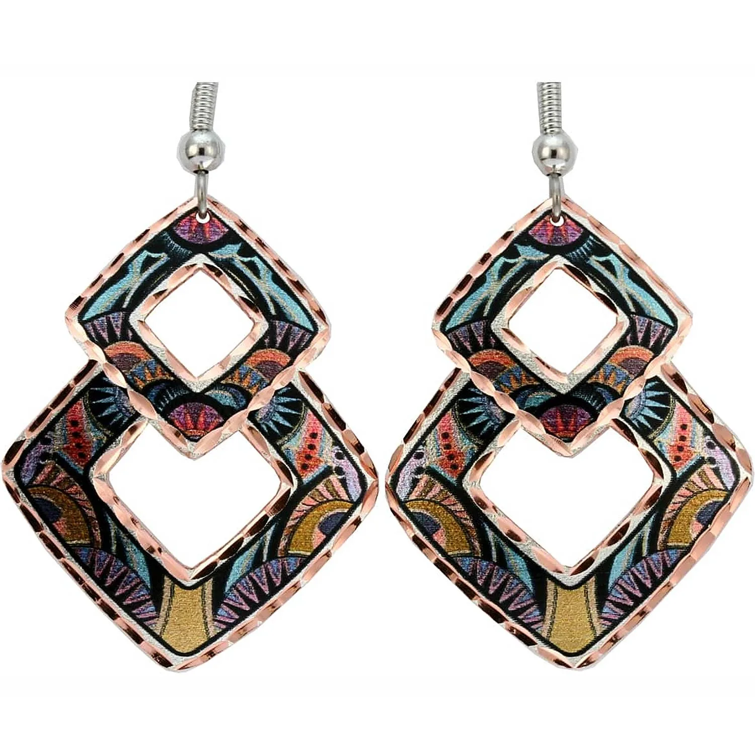 Squares Abstract Artwork Earrings