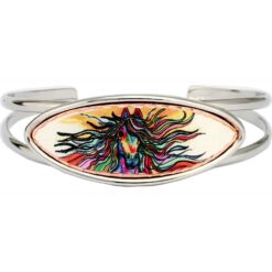 Buy colorful wild horse art jewelry silver plated wire bracelets