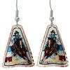 Barrel racer rodeo earrings for women who love weatern fashion