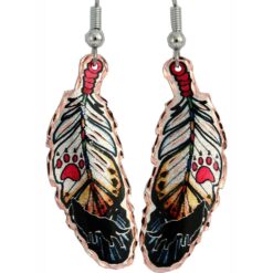 Buy Howling Wolf Copper Feather Earrings