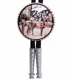 Deer bolo ties, western copper bolo ties for men