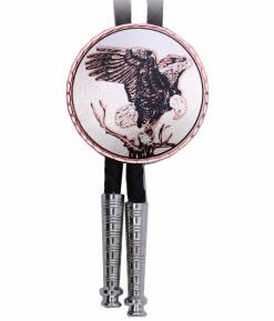 Buy bald eagle bolo ties handmade from copper silver-plated and diamond cut for a western fashionable look