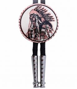 Buy Indian Chief Bolo Ties Handmade from Copper in Round Shape