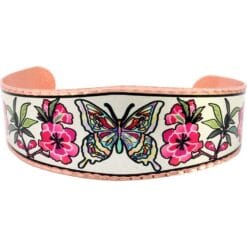 Purchase butterfly bracelet handmade from copper with diamond cutting to sparkle