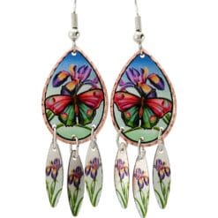 Buy colorful dangle butterfly earrings handmade from copper