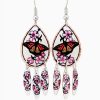 Silver plated copper dangle butterfly earrings for women Silver plated copper dangle butterfly earrings for women